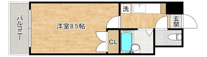 F'sflats古船場 (エフズフラッツ古船場) 1206号室 間取り