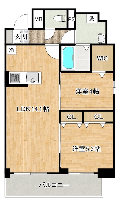Mys Casetta Kokura（ミースカセッタ小倉） 102号室 間取り