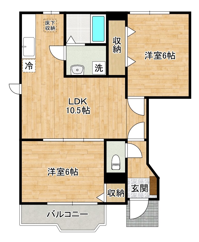 コーポラスカームⅡ 101号室 間取り
