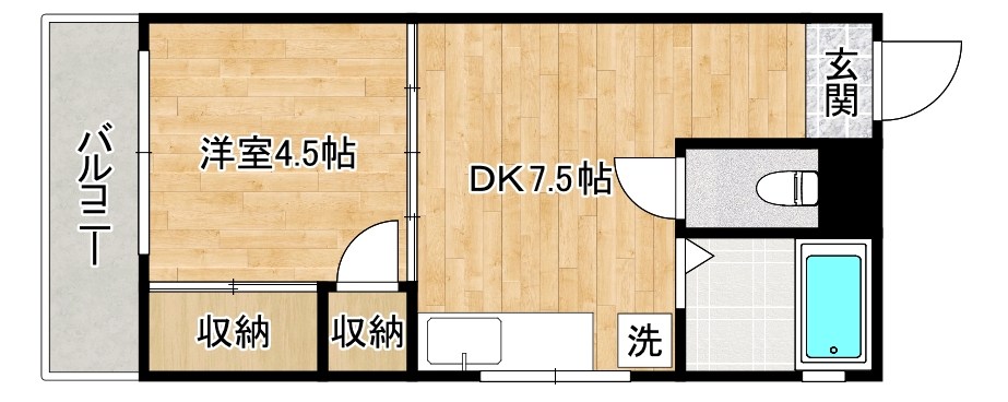 シャトー高峰 103号室 間取り