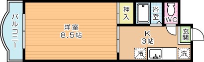 リバーサイド板櫃   105号室 間取り