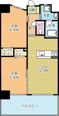 ＷＩＮＧＳ三萩野（ウィングス三萩野) 1103号室 間取り