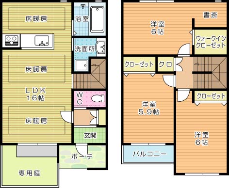 アクロタウン白萩壱番館 102号室 間取り