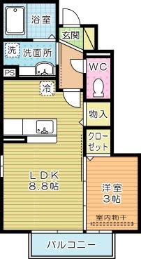 アッサンブレＳ 107号室 間取り