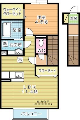 メゾンプランタニエールキャトル 205号室 間取り