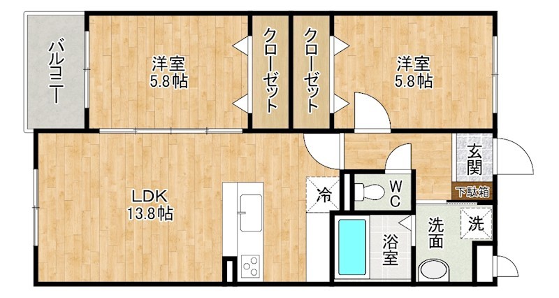 KIRA　HIAGARI（キラ日明） 201号室 間取り