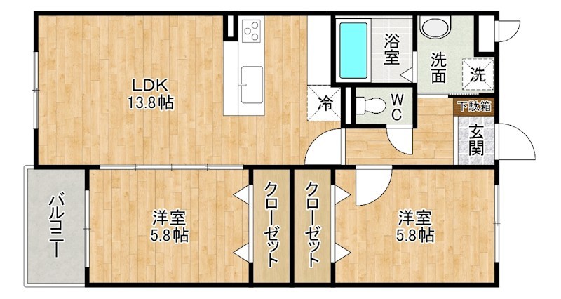 KIRA　HIAGARI（キラ日明）  502号室 間取り