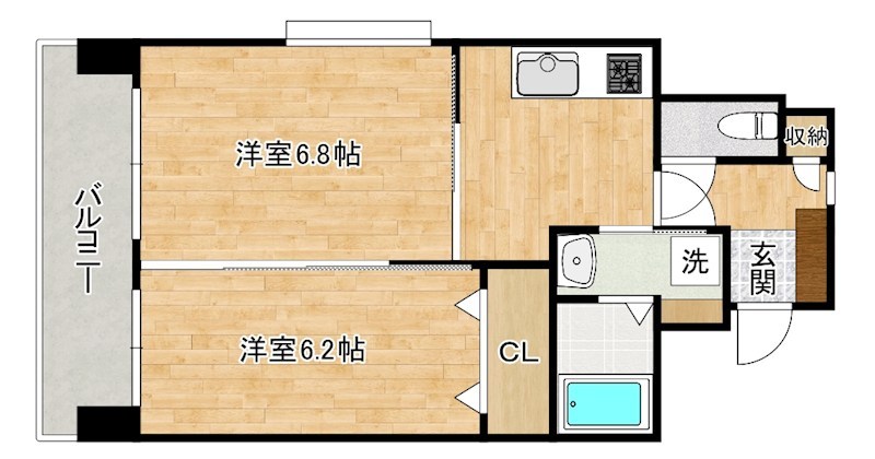 FORTUNATE砂津(フォーチネイト砂津)  503号室 間取り