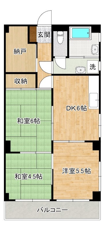 プランドール西小倉駅前 401号室 間取り