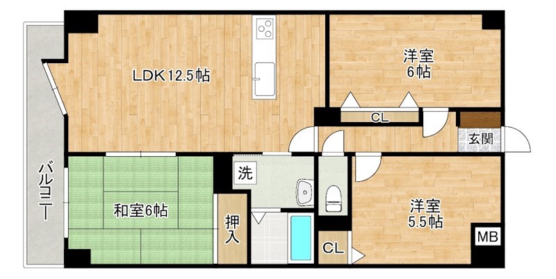 クレセール守恒  202号室 間取り