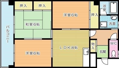 ブライトハーツ片野新町 303号室 間取り
