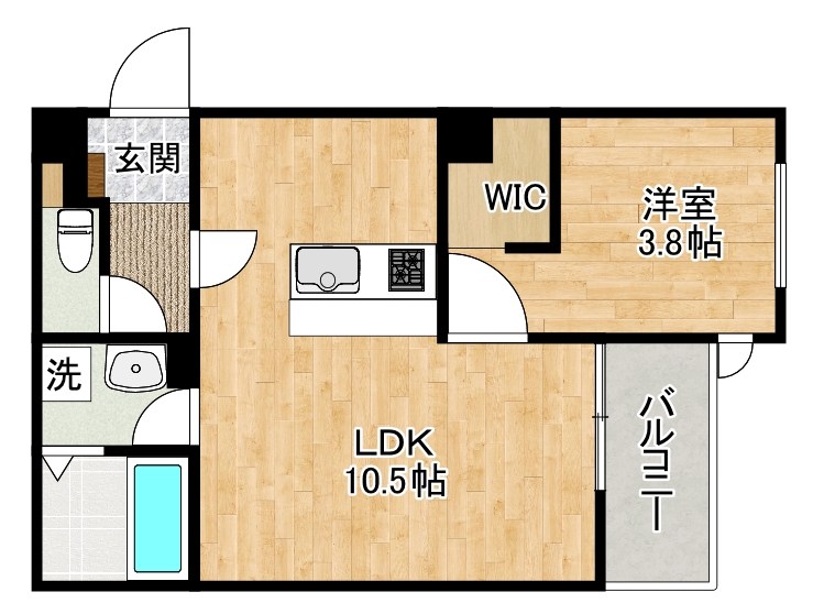 Crecia片野Ⅱ（クレシア片野Ⅱ） 102号室 間取り