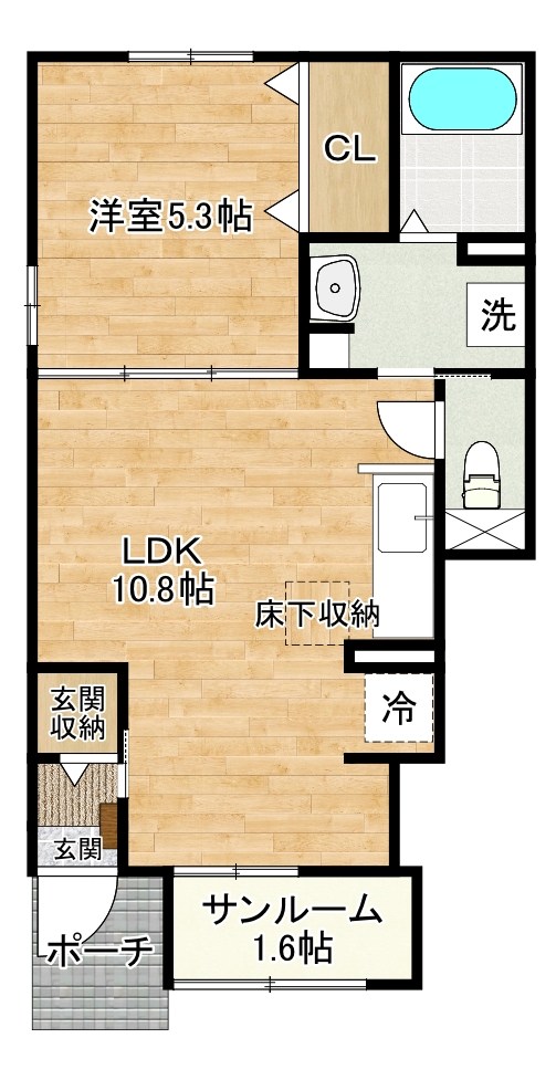 ルシオール 101号室 間取り