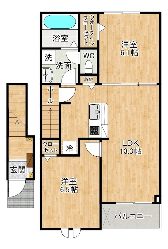 パークサイド小倉東Ⅱ 203号室 間取り