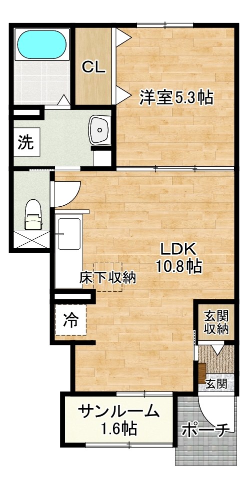 ルシオール 102号室 間取り