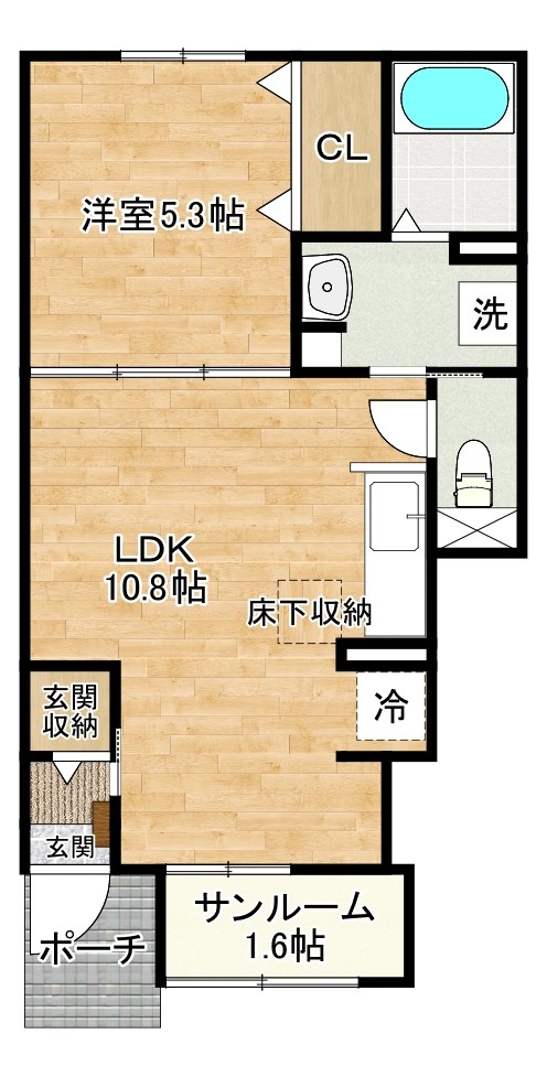 ルシオール 103号室 間取り