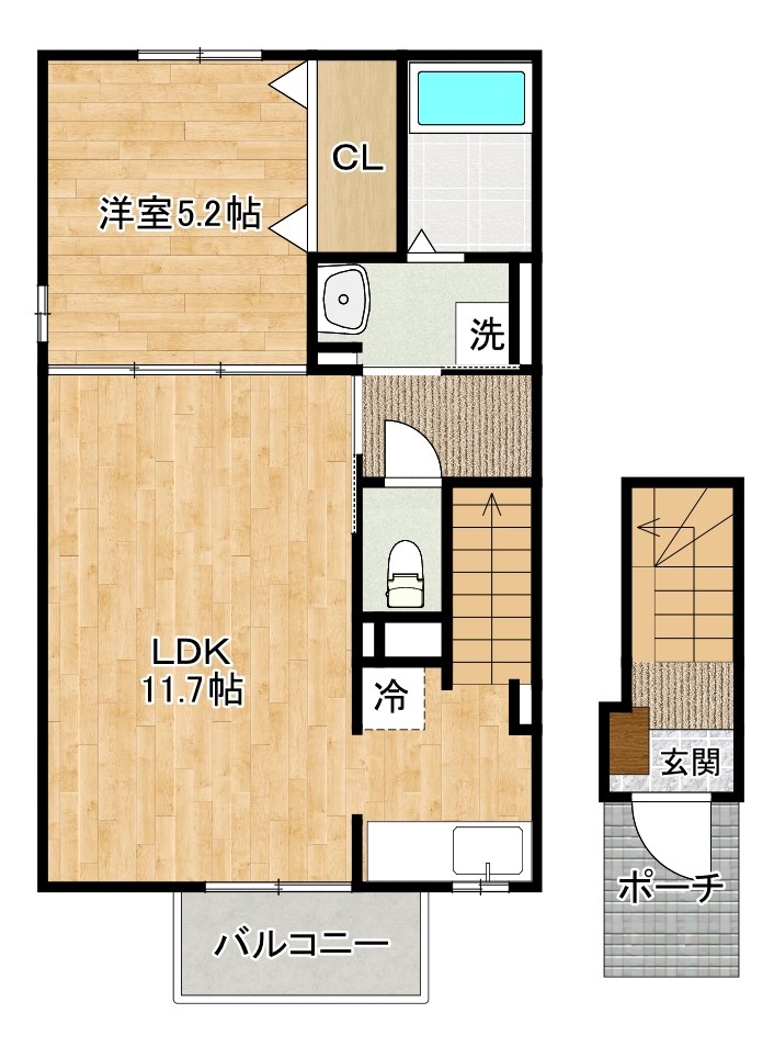 ルシオール 201号室 間取り