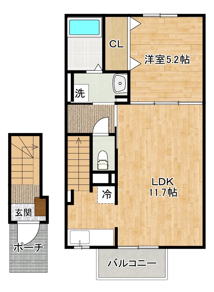 ルシオール 202号室 間取り