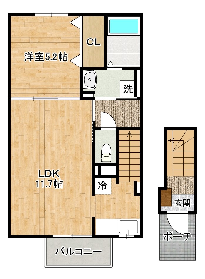 ルシオール 203号室 間取り