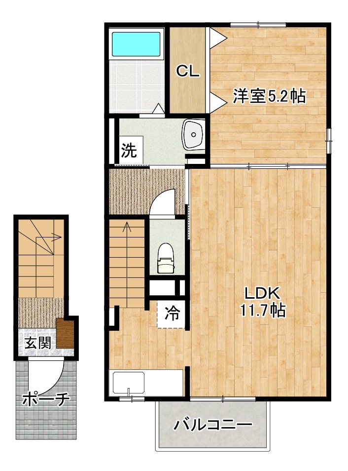 ルシオール 204号室 間取り