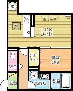 ザ・レジデンスBonjono West（ザ・レジデンスボンジョーノ　ウエスト） 107号室 間取り