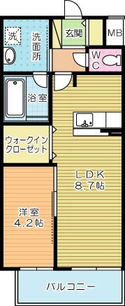 四季荘  303号室 間取り