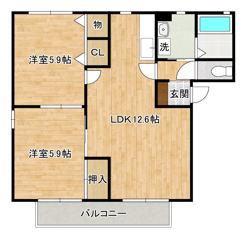グランシャーメゾン　Ｄ棟 101号室 間取り