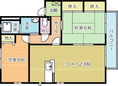 咲ら坂　Ｅ棟 102号室 間取り