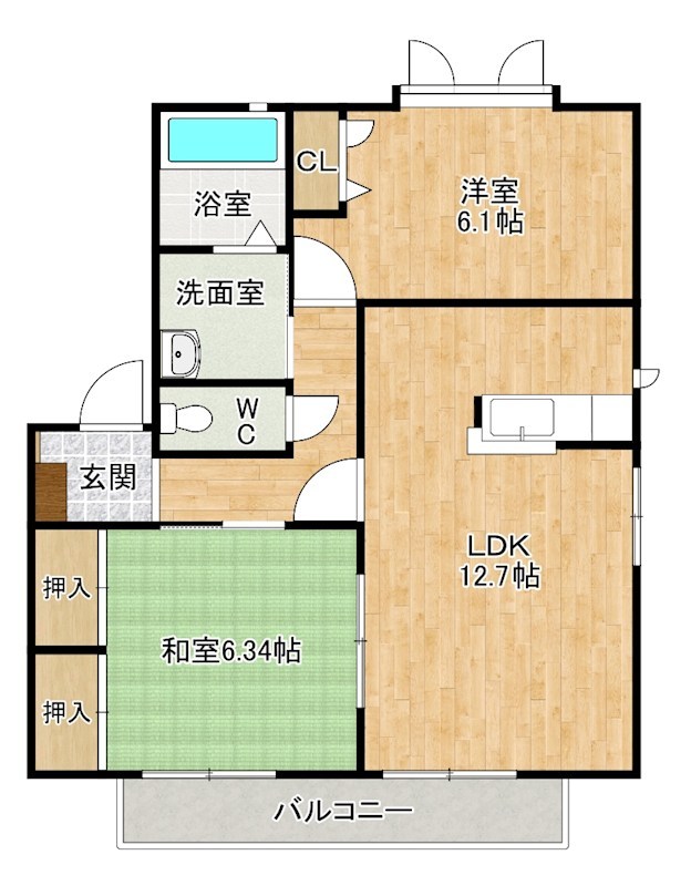 エティンセラー２１　Ｃ棟 201号室 間取り