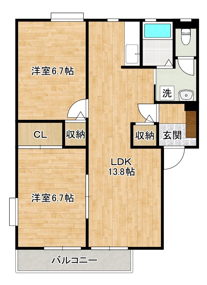 アヴェニールアージュ　Ｄ棟 201号室 間取り