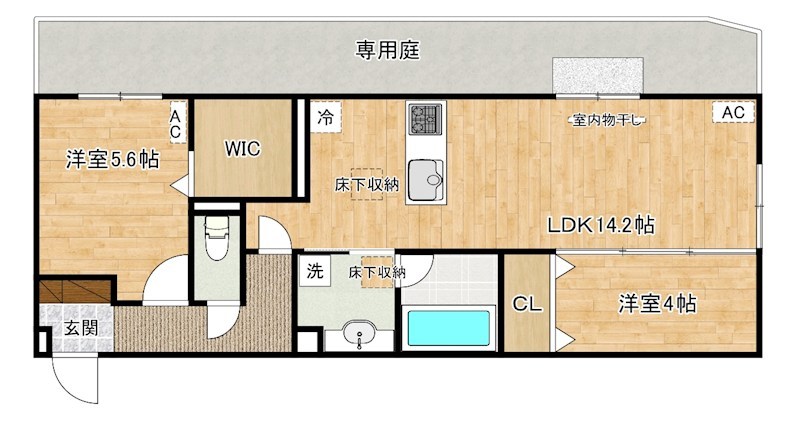 D-ROOM浅生  103号室 間取り