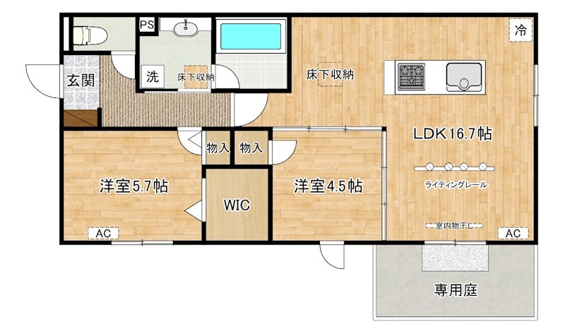 D-ROOM浅生  105号室 間取り