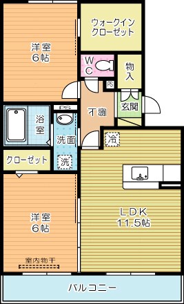 グリーンコート若園 302号室 間取り