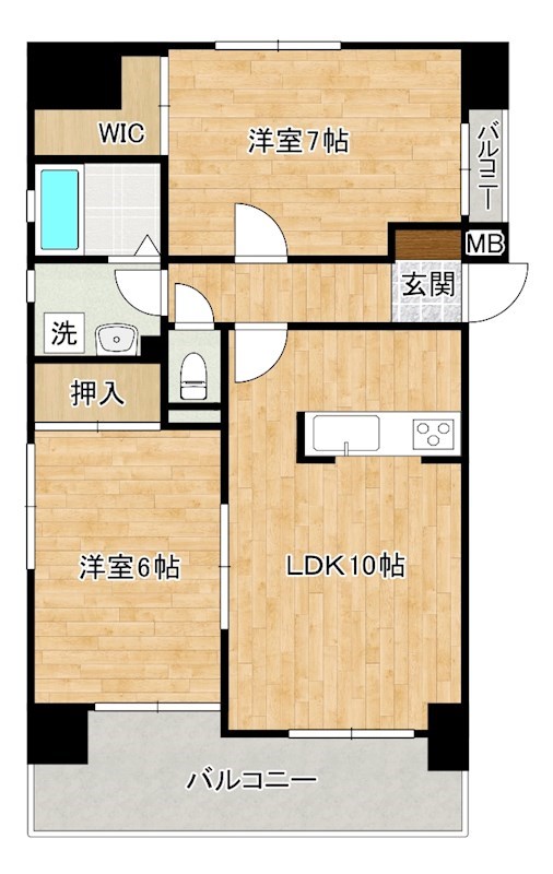 プレステージデル片野 703号室 間取り