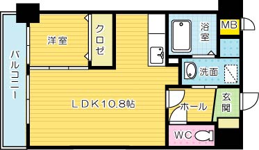 出屋敷館 404号室 間取り