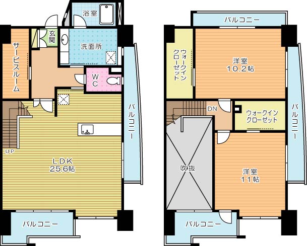 Gran Espacio Asano（グランエスパシオ浅野） 1401号室 間取り