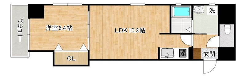 デザイナープリンセス・リバーサイド 1001号室 間取り