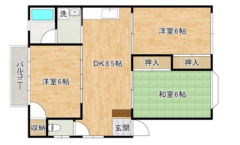 コンフォート湯川 201号室 間取り
