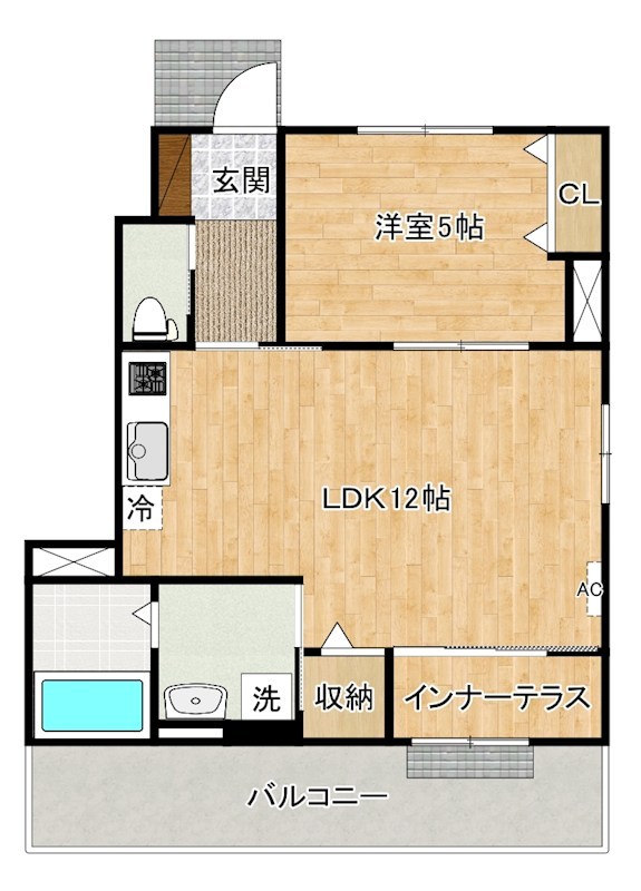 仮）北区熊谷2丁目新築アパート 101号室 間取り
