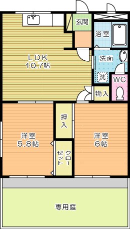 エトワールＨＡＮＤＡ壱番館  106号室 間取り