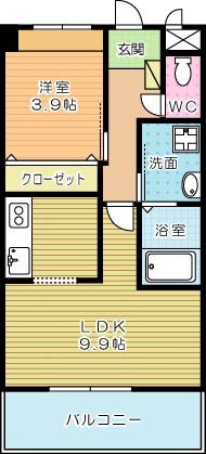 Ｍａｒｕｓａｎ＆ＳｕｎｒｉｓｅⅢ   203号室 間取り