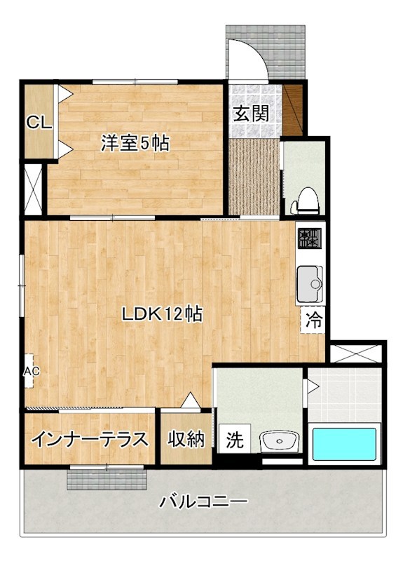 仮）北区熊谷2丁目新築アパート 105号室 間取り
