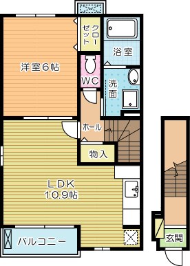 エレガントサキタＢ棟 201号室 間取り