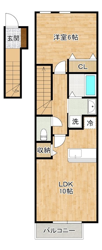 グランディールⅠ番館 202号室 間取り