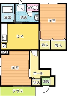 リスプランタン　Ａ棟 101号室 間取り