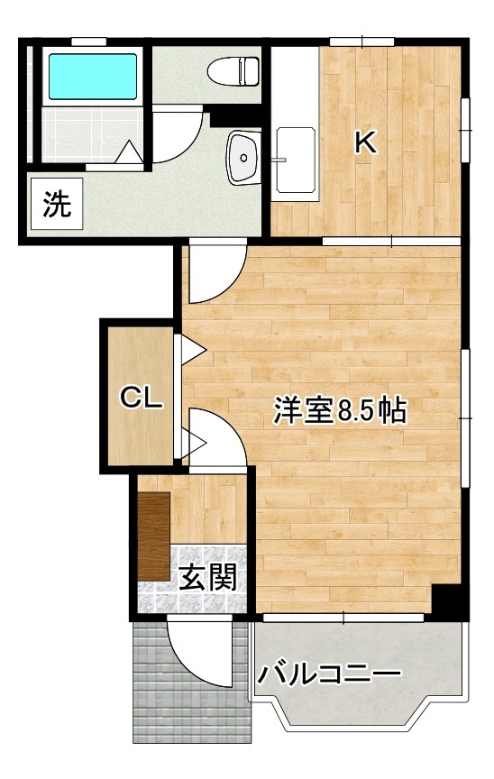 リブェール嵐山 105号室 間取り