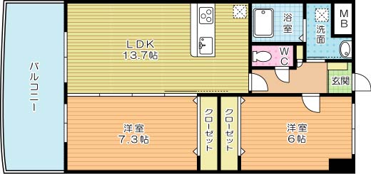 サンシャイン真鶴リバーサイド 1002号室 間取り