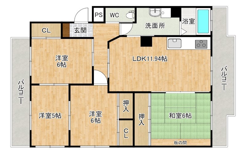 パークハイツ妙見 201号室 間取り