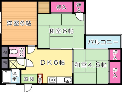 ミリオンコーポラス三萩野 402号室 間取り