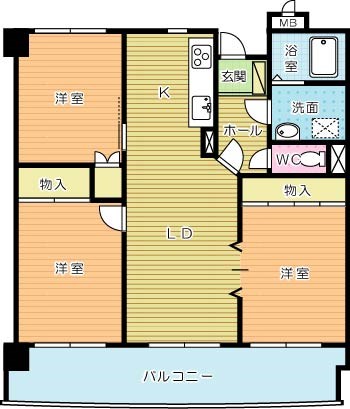 ハーベスト守恒 203号室 間取り